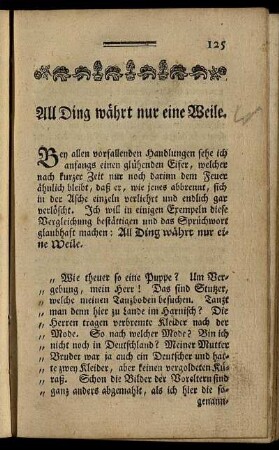 All Ding währt nur eine Weile.