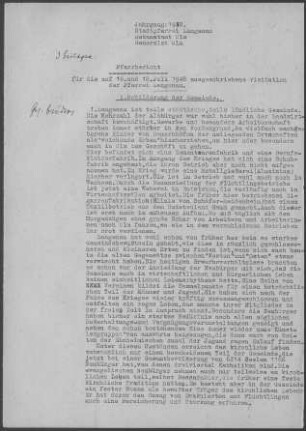 Langenau-Wettingen: Pfarrberichte mit Visitationsbericht 1948