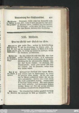 XIII. Abschnitt. Von der Größe und Gestalt der Erde.