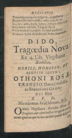 Dido, Tragoedia Nova ...