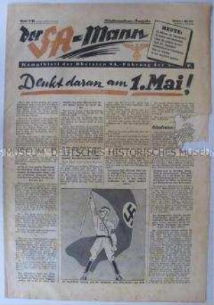 Wochenzeitung "Der SA-Mann" u.a. zum 1. Mai