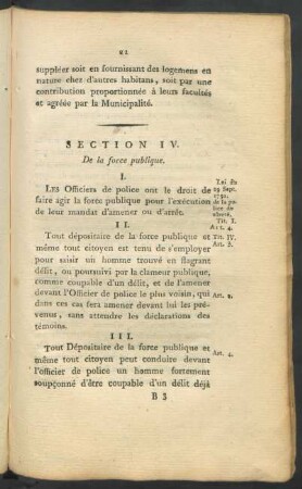 Section IV. De la force publique