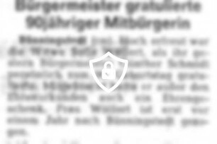 Bürgermeister gratulierte 90jähriger Mitbürgerin
