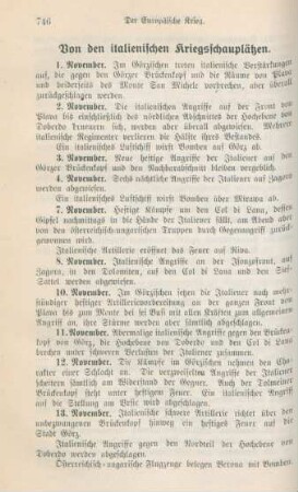 Von den italienischen Kriegsschauplätzen