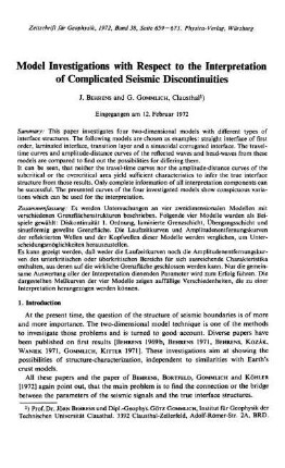 Model investigations with respect to the interpretation of complicated seismic discontinuities