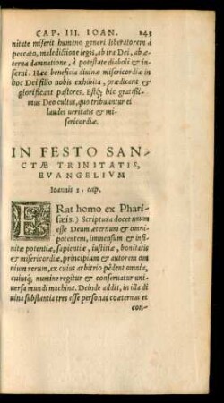 In Festo Sancta Trinitatis, Evangelium Ioannis 3. cap.