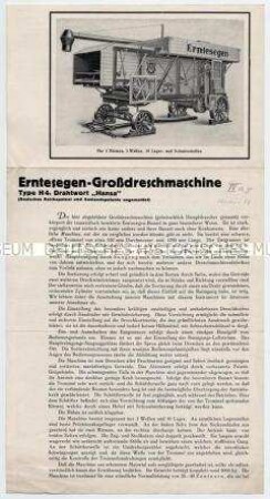 Erntesegen-Großdreschmaschine Type H 4