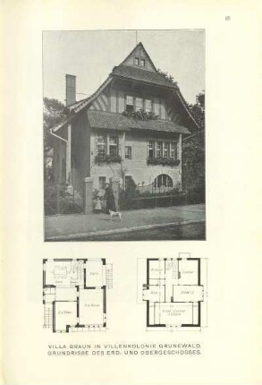 Villa Braun in Villenkolonie Grunewald. Grundrisse des Erd- und Obergeschosses