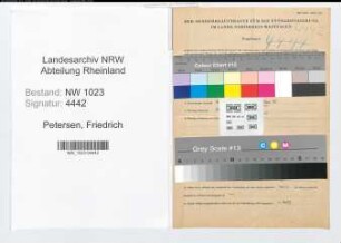 Entnazifizierung Friedrich Petersen , geb. 11.11.1902 (Notar)