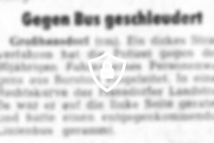 Gegen Bus geschleudert