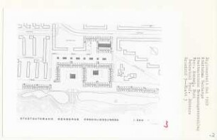 Stadtautobahn Rehberge, Berlin-Wedding (Diplomarbeit bei Kurt Dübbers): Grundriss Erschließungsgeschoss 1:500