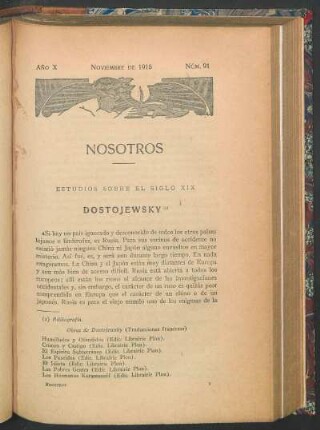 Estudios sobre el siglo XIX : Dostojewsky