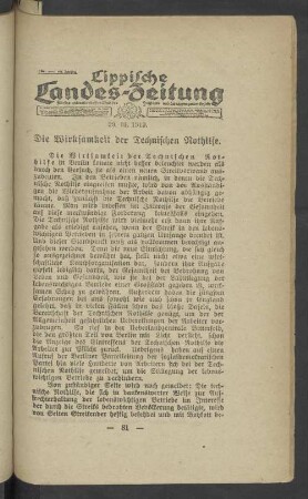 Lippische Landes-Zeitung 20.10.1919