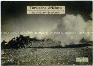 Angreifende türkische Artillerie am Suezkanal
