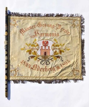 Fahne Männergesangsverein "Harmonia" mit Fahnenstange