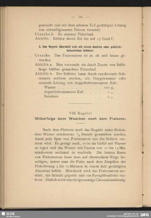 VIII. Kapitel- Misserfolge beim Waschen nach dem Fixieren