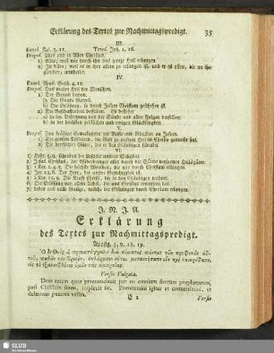 Erklärung des Textes zur Nachmittagspredigt