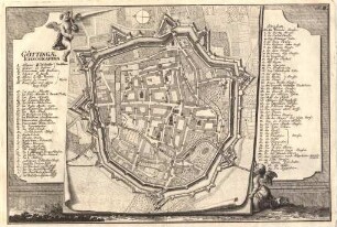 Georg Daniel Heumann: Wahre Abbildung der Stadt Göttingen (1747) - N. III. Goettingae Ichnographia
