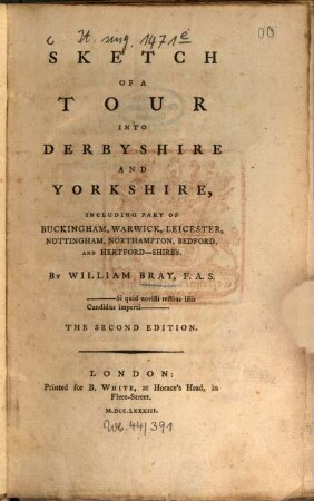 Sketch of a tour into Derbyshire and Yorkshire ...
