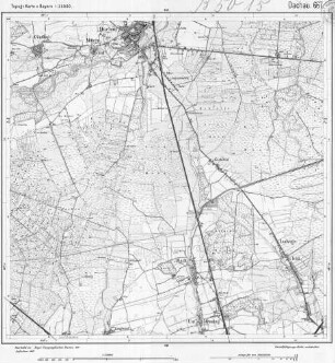 667 Dachau Topographische Karte von Bayern 1:25.000 [Positionsblätter]