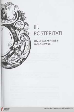 III. Posteritati: Józef Aleksander Jabłonowski
