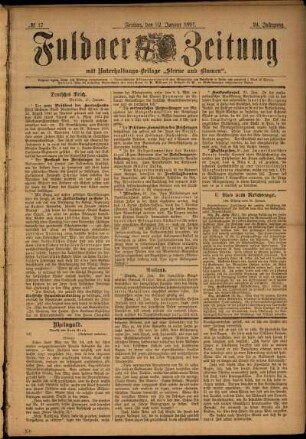 Ausgabe vom Freitag, den 22. Januar 1897.