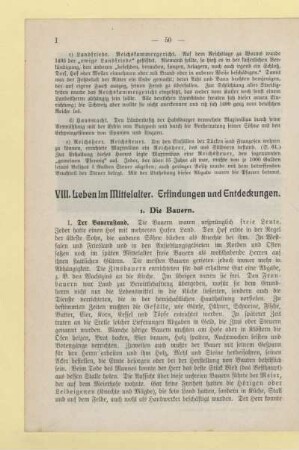 VIII. Leben im Mittelalter. Erfindungen und Entdeckungen
