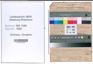 Entnazifizierung Christine Ortmann , geb. 25.09.1896 (Lehrerin)