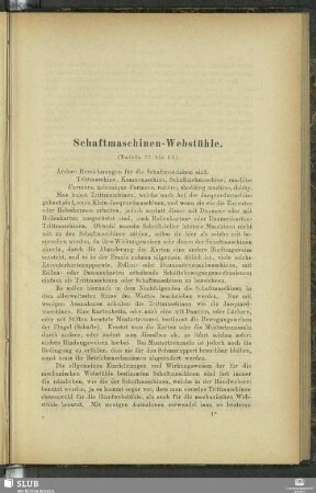 Schaftmaschinen-Webstühle