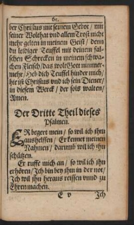 Der Dritte Theil dieses Psalmen.