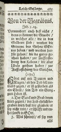 Von der Begräbnis.