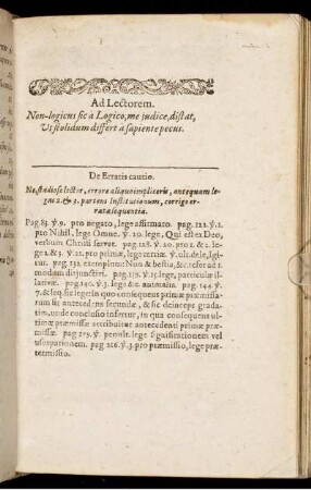 De Erratis cautio.
