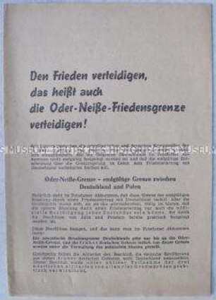 Propagandaschrift der Nationalen Front zur Oder-Neiße-Grenze
