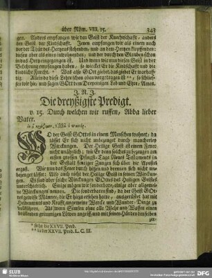 Die dreyßigste Predigt
