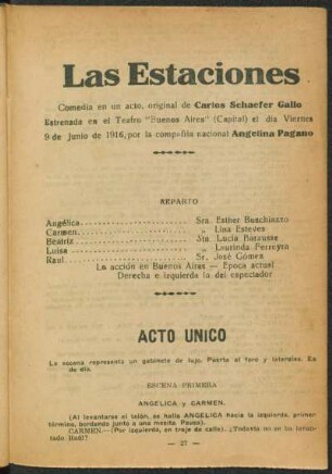 Las estaciones : comedia en un acto, original