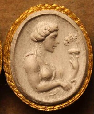 Profilkopf der Ceres mit Sichel und Füllhorn (Daktyliothek, Das Alterthum nach Lippert und Visconti)