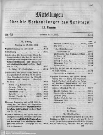 63. Sitzung