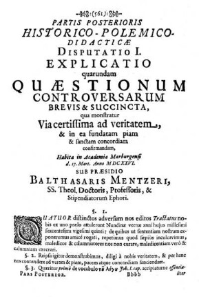 Explicatio quarundam quaestionum controversarum Brevis & Succincta.