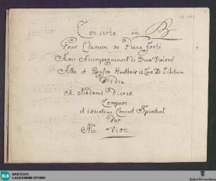 Concertos - Don Mus.Ms. 1962 : cemb, orch; B|b