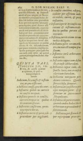 Quinta Pars. Iudicium Lis, Instantia, & caussa qualiter accipiantur, & quid ununquodque illorum.