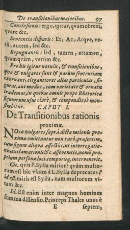 Caput I. De Transitionibus rationis proximae.