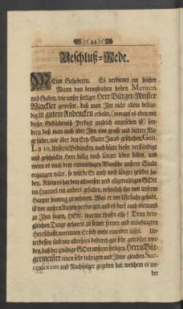 Beschluß-Rede