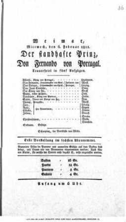 Der standhafte Prinz, Don Fernando von Portugal