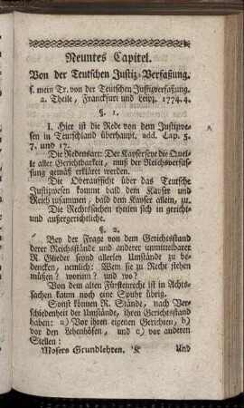 Neuntes Capitel. Von der Teutschen Justiz-Verfaßung.