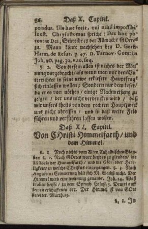 Das XI. Capitel. Von Christi Himmelfarth/ und dem Himmel.