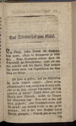 Das Todesurtheil zum Glück
