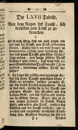 357-362, Die LXVII. Tabelle