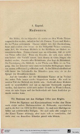 1. Kapitel: Madonnen