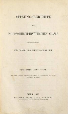 Sitzungsberichte. 116. 1888
