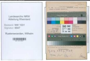 Entnazifizierung Wilhelm Rueterswoerden , geb. 17.12.1885 (Sekretaer)